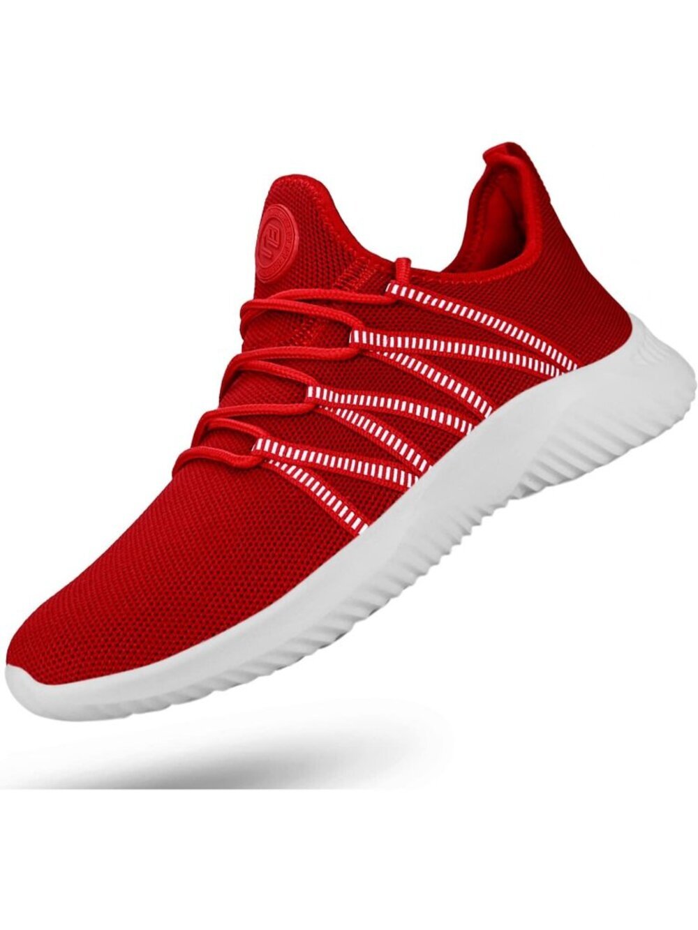 Men's Red Breathable Lightweight Comfortable Fashion Slip On Running Sneaker